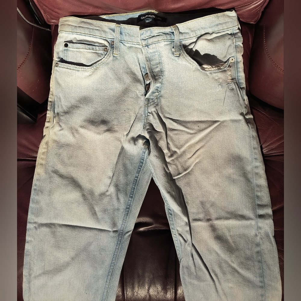 Calvin Klein acid wash/fade blue jeans sz 34x30